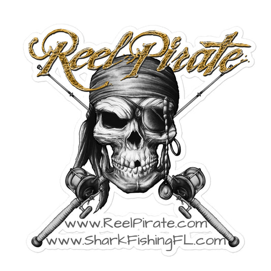 GOLD ReelPirate Skully Decal